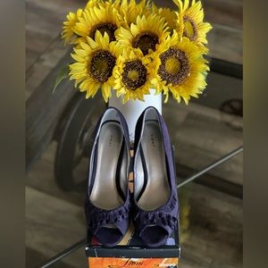 Fioni ladies faux suede open toe high heels